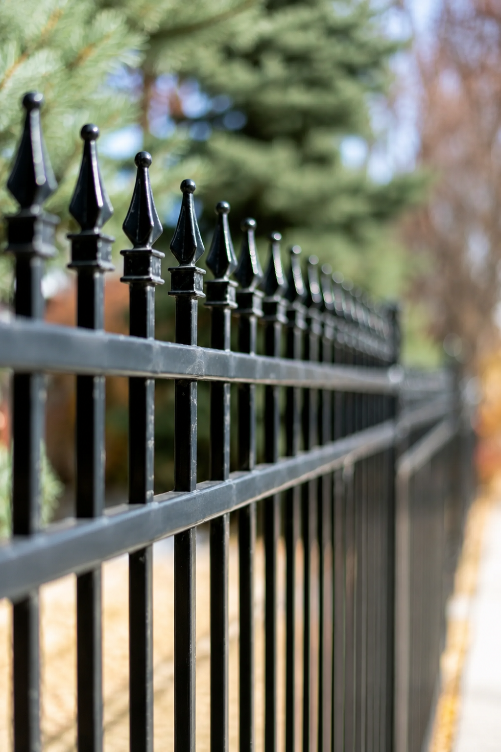 Ornamental fencing with automatic gate